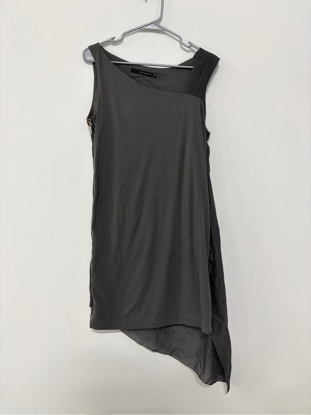 Gray Asymmetrical Sleeveless Dress